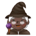 🧙🏿‍♀️ woman mage: dark skin tone display on Samsung